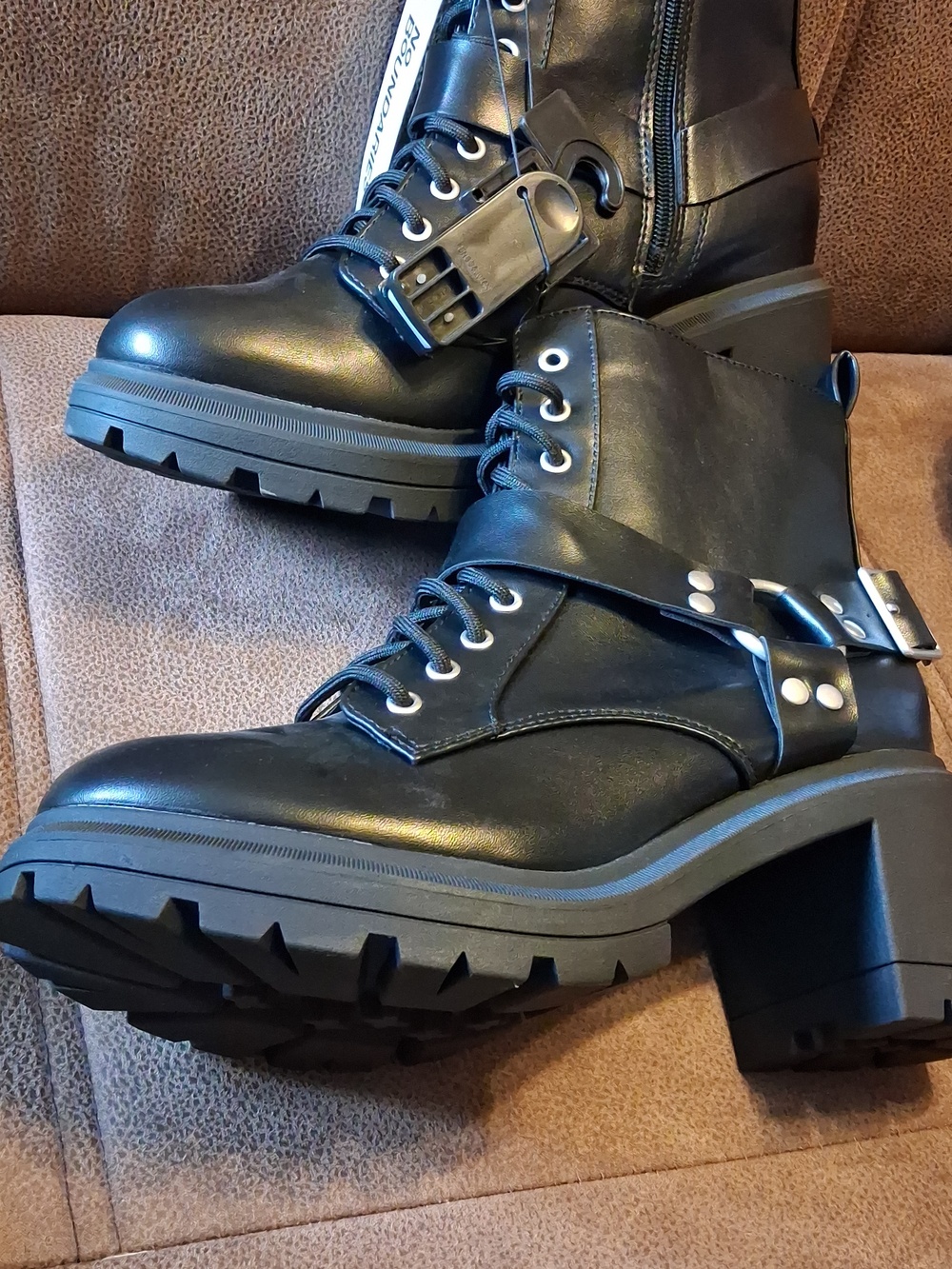 No Boundaries Black Combat Boots for Women Size 10